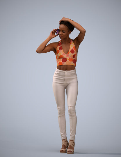 photogrammetry 3D woman casual standing, realistic human model archviz FBX