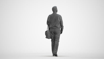 realistic 3D man business, scanned archviz people for Blender and 3ds Max, wireframe front view