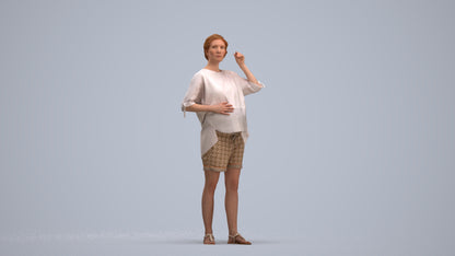 realistic 3D people woman casual standing, render-ready for V-Ray and Corona, FBX OBJ, standing pose render