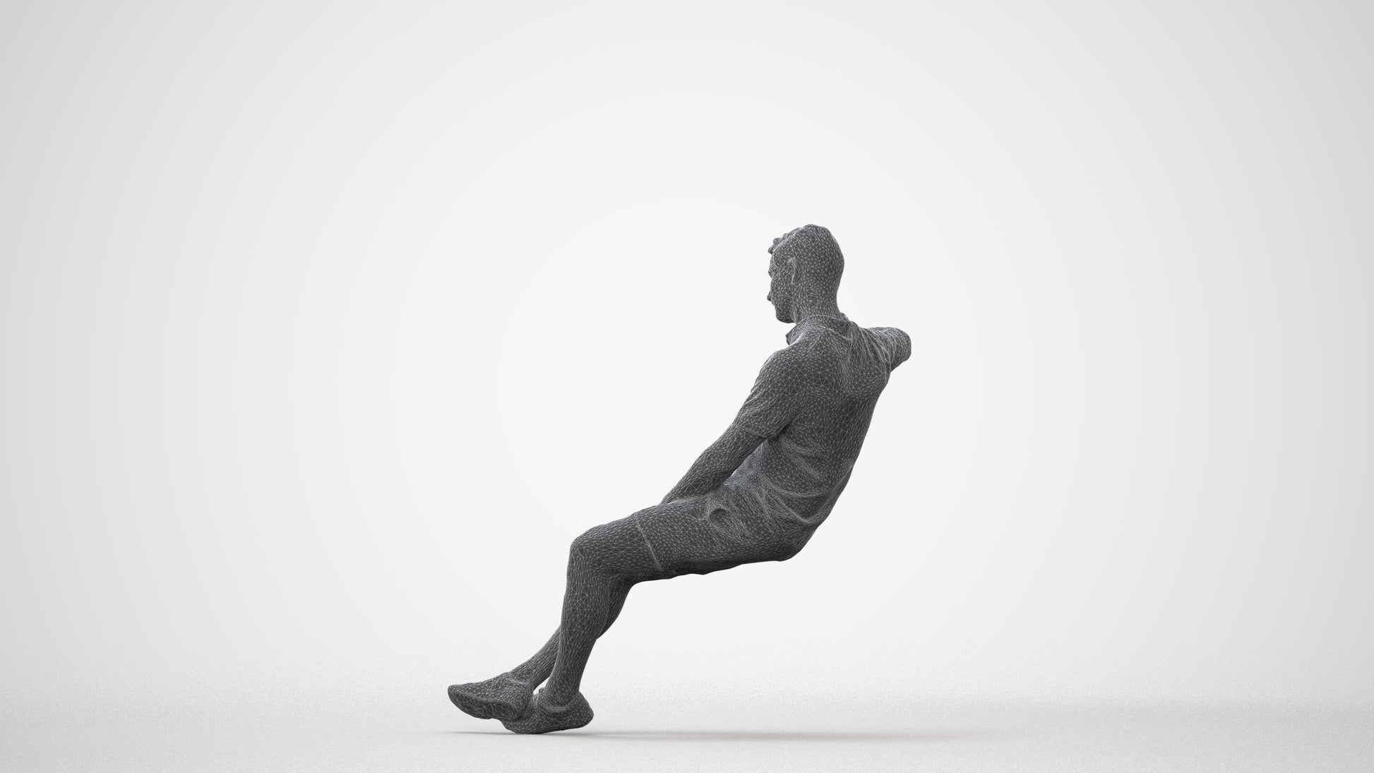 realistic 3D human man casual sitting, archviz people FBX OBJ for Blender, square thumbnail