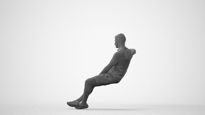 realistic 3D human man casual sitting, archviz people FBX OBJ for Blender, square thumbnail