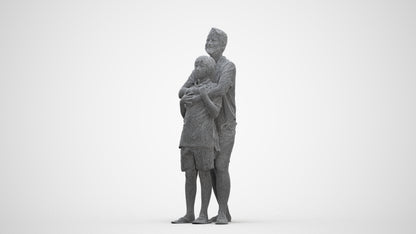 3D people model boy standing, scanned human for 3ds Max rendering, three-quarter front view render