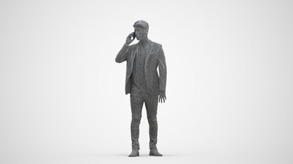 realistic 3D human man casual standing, archviz people FBX OBJ for Blender, three-quarter front view render