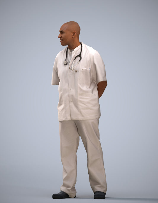 realistic 3D man medical, scanned archviz people for Blender and 3ds Max