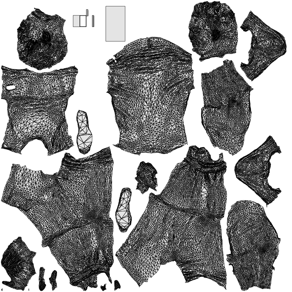3D scanned man sitting casual, photorealistic archviz people for Enscape and SketchUp, wireframe top-down view