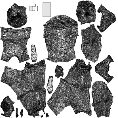 3D scanned man sitting casual, photorealistic archviz people for Enscape and SketchUp, wireframe top-down view