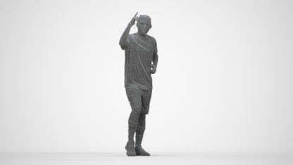 3D human model man sport, photogrammetry scanned person for archviz, wireframe back view