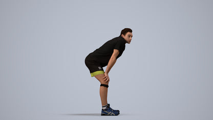 realistic 3D man sport, scanned archviz people for Blender and 3ds Max, side view render