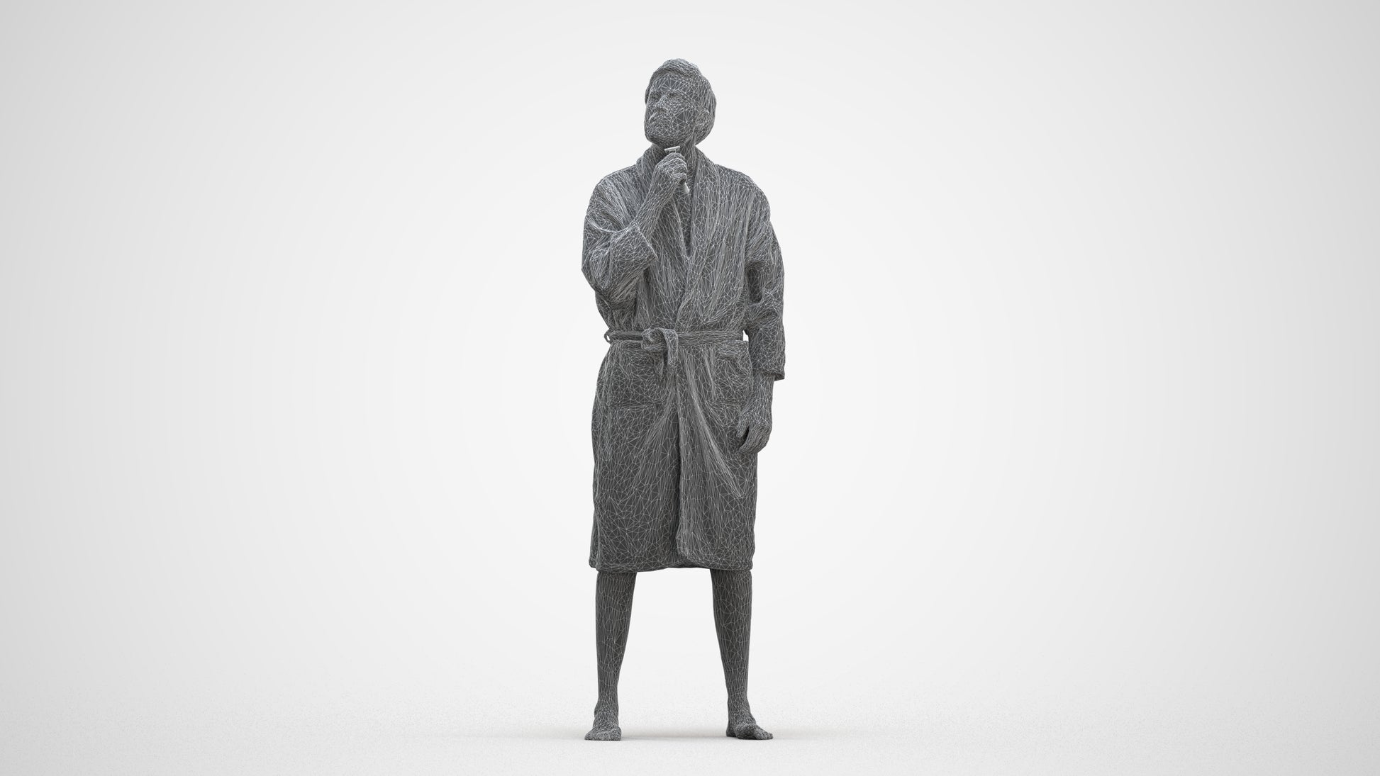 3D scanned man sport, photorealistic archviz people for Enscape and SketchUp, three-quarter front view render