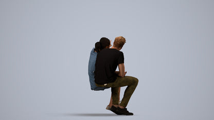 scanned 3D woman casual business, photogrammetry people for Enscape and V-Ray, side view render