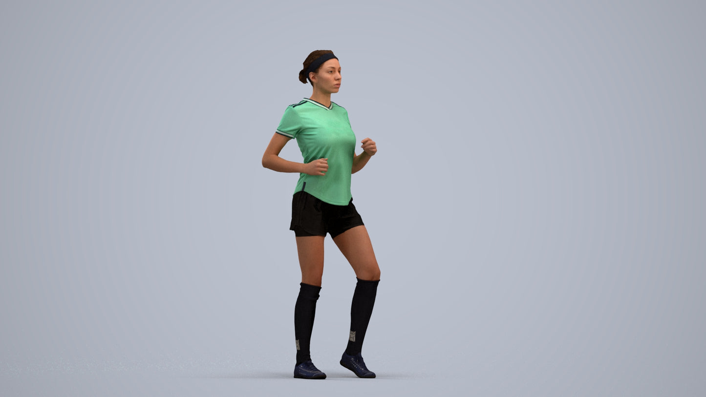 scanned 3D woman sport, photogrammetry people for Enscape and V-Ray, standing pose render