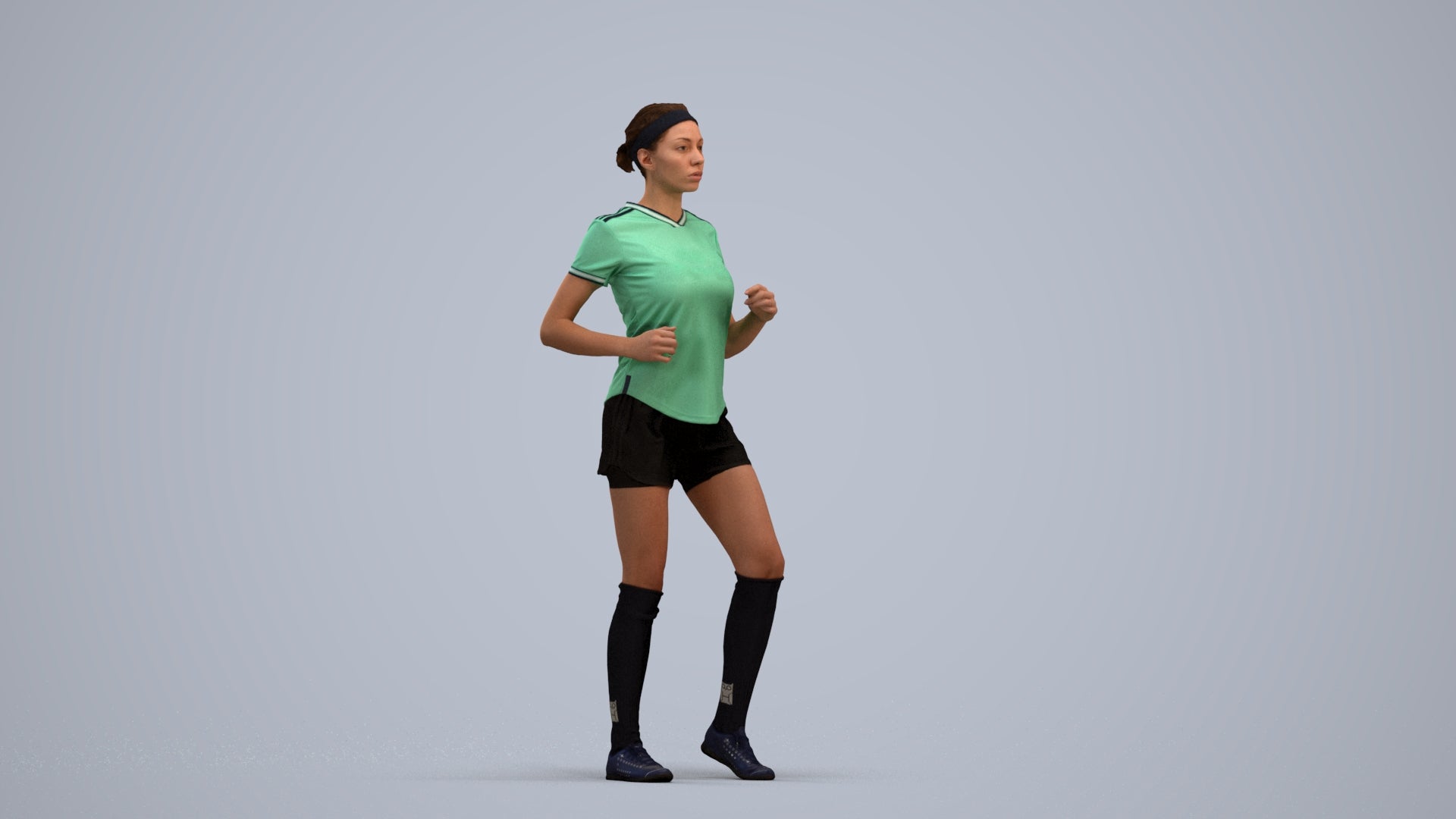 scanned 3D woman sport, photogrammetry people for Enscape and V-Ray, standing pose render