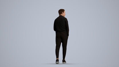 realistic 3D boy casual kids, scanned archviz people for Blender and 3ds Max, front view render