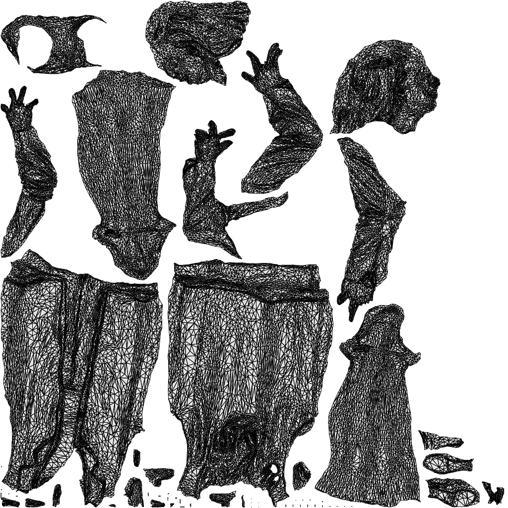 realistic 3D woman business, scanned archviz people for Blender and 3ds Max, wireframe top-down view