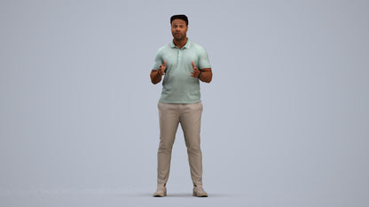 3D scanned man standing casual, photorealistic archviz people for Enscape and SketchUp, standing pose render