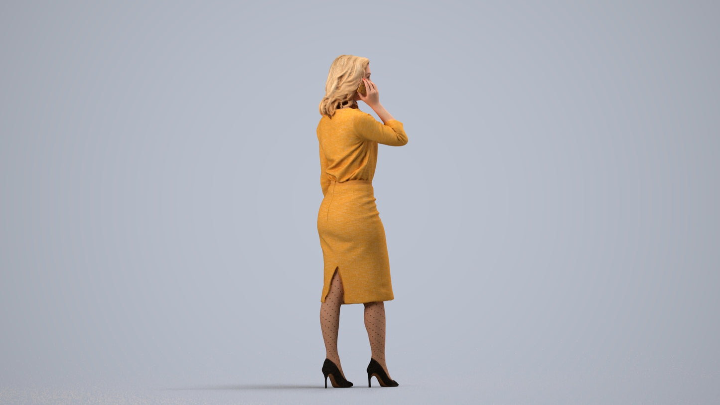 realistic 3D people woman business walking, render-ready for V-Ray and Corona, FBX OBJ, side view render