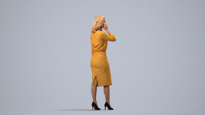 realistic 3D people woman business walking, render-ready for V-Ray and Corona, FBX OBJ, side view render