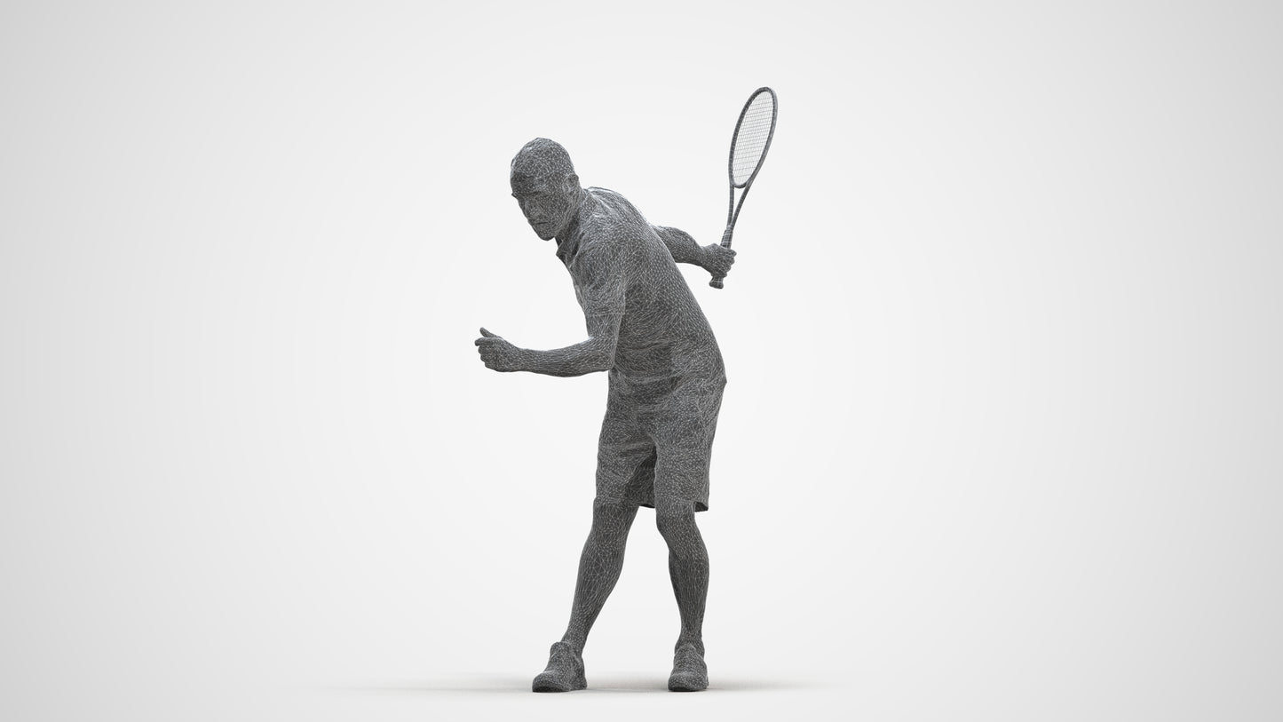 photogrammetry 3D senior man sport, realistic human model archviz FBX, three-quarter front view render