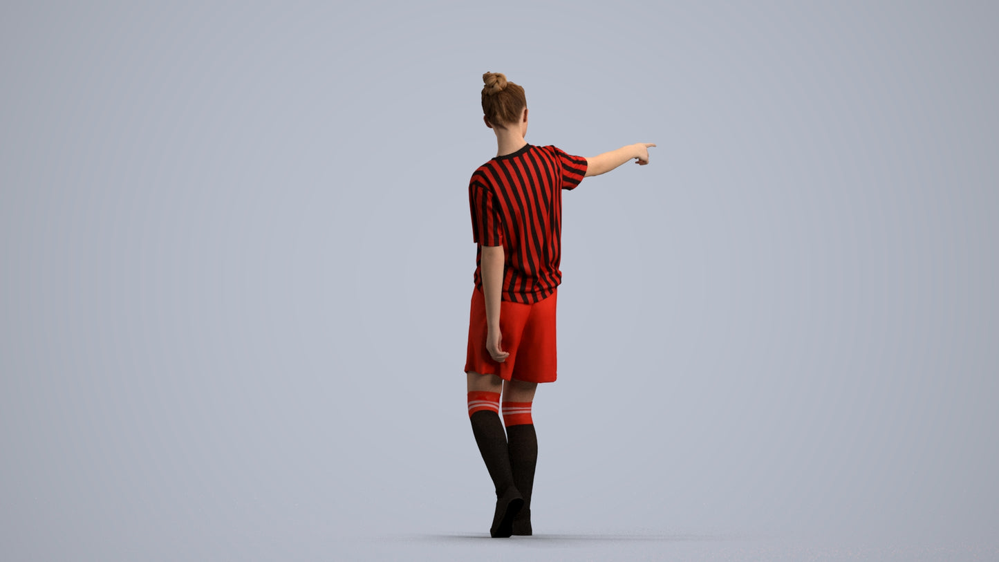 3D scanned girl sport, photorealistic archviz people for Enscape and SketchUp, front view render
