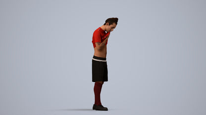 3D human model man sport, photogrammetry scanned person for archviz, side view render