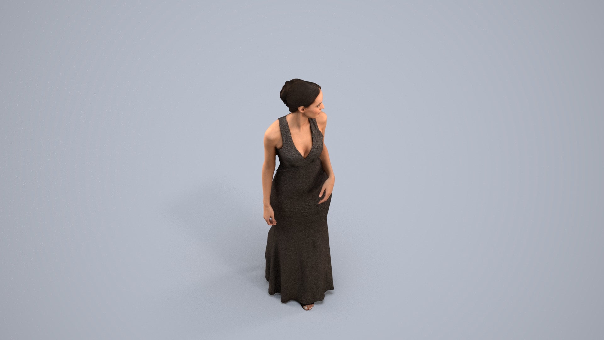 realistic 3D people woman formal formalaffairs, render-ready for V-Ray and Corona, FBX OBJ, back view render