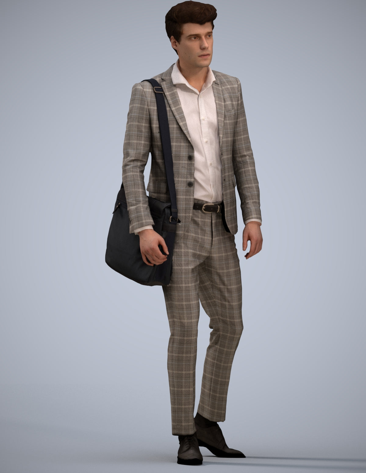 scanned 3D man business, photogrammetry people for Enscape and V-Ray