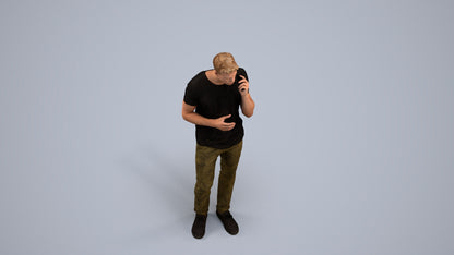3D people model man casual standing, scanned human for 3ds Max rendering, back view render
