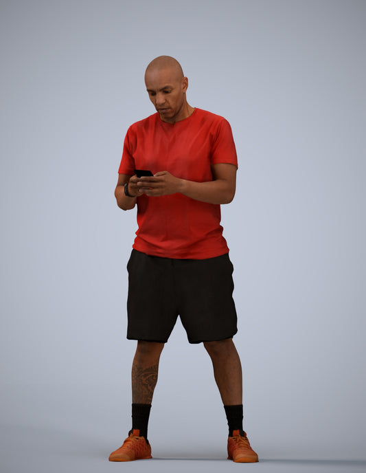 realistic 3D human man sport, archviz people FBX OBJ for Blender