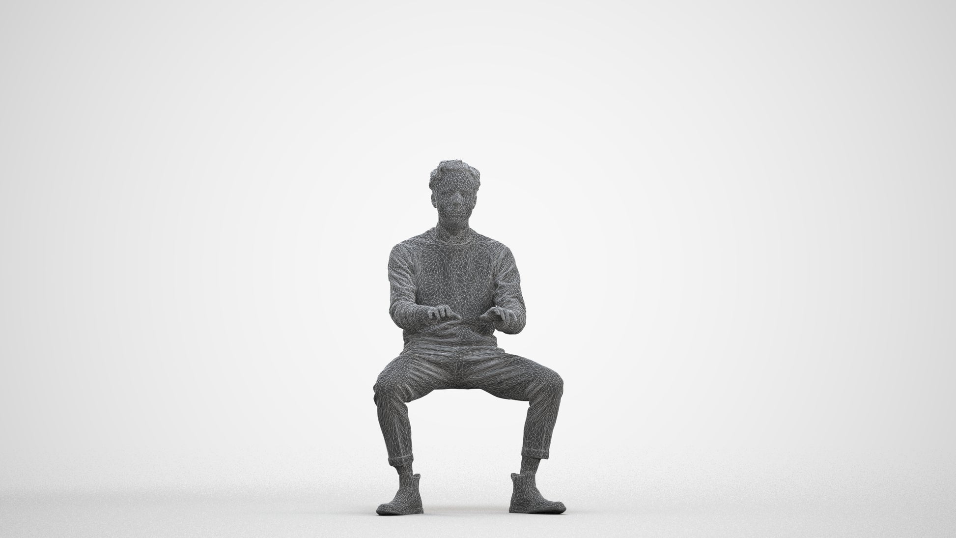 realistic 3D human man casual business, archviz people FBX OBJ for Blender, three-quarter front view render