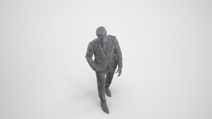 scanned 3D man business, photogrammetry people for Enscape and V-Ray, wireframe three-quarter view