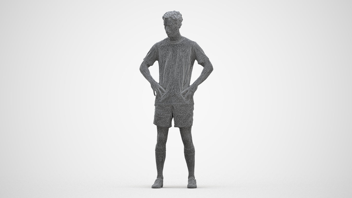 3D scanned man sport, photorealistic archviz people for Enscape and SketchUp, three-quarter front view render