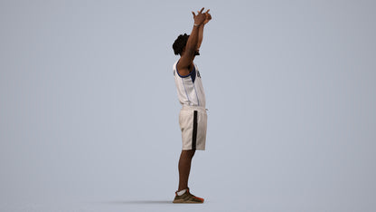 scanned 3D man sport, photogrammetry people for Enscape and V-Ray, side view render