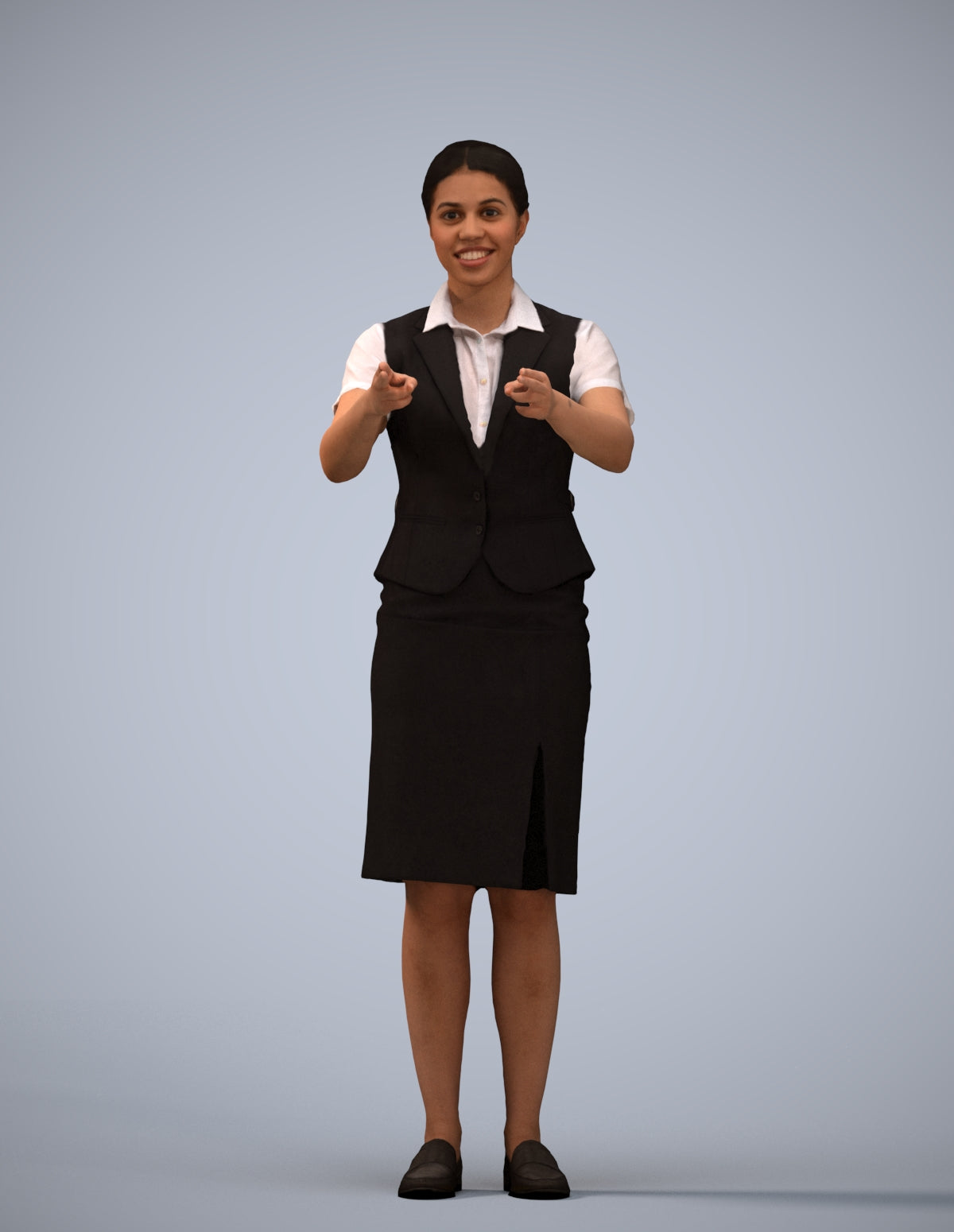 photogrammetry 3D woman hospitality, realistic human model archviz FBX