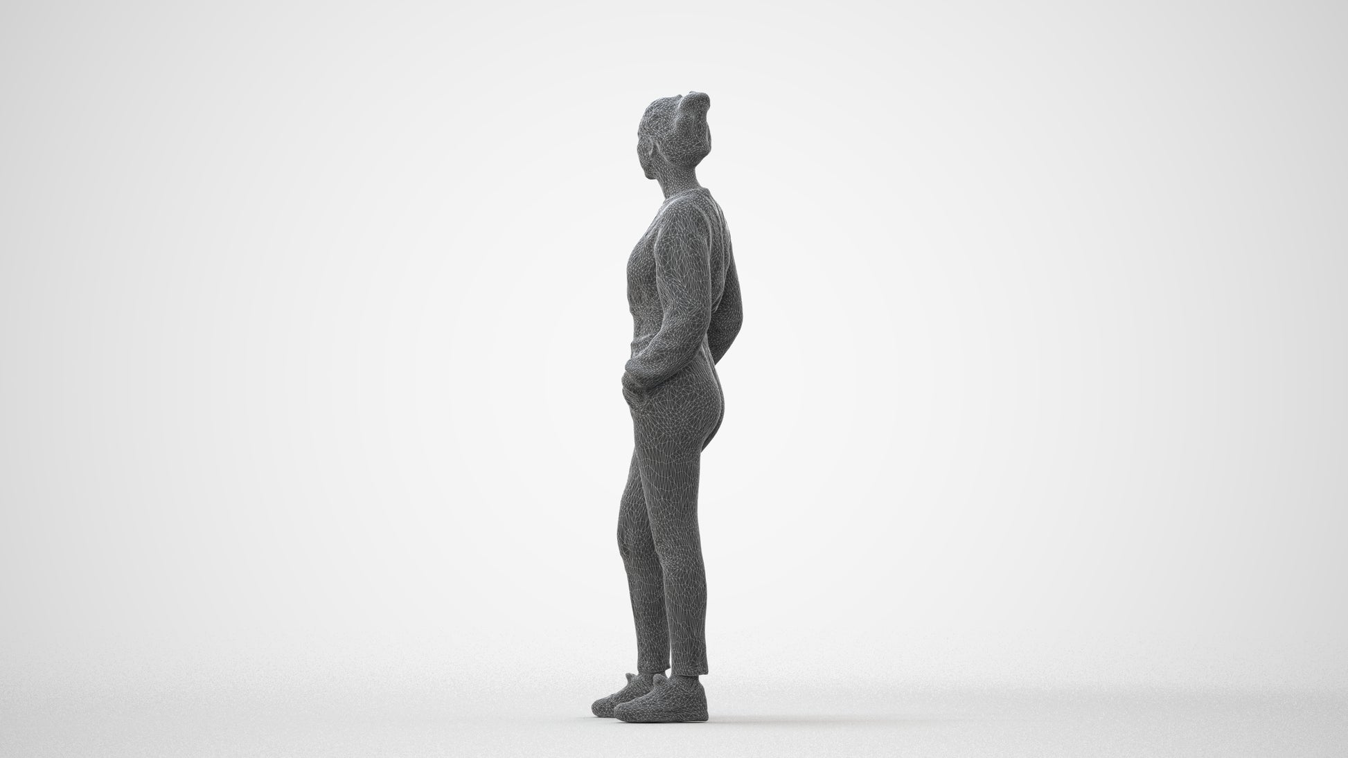 realistic 3D woman sport, scanned archviz people for Blender and 3ds Max, square thumbnail