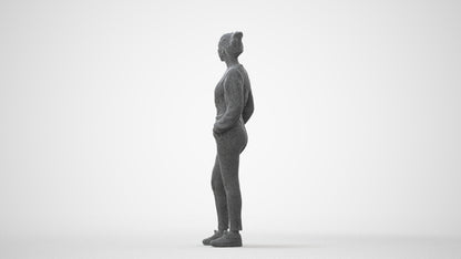 realistic 3D woman sport, scanned archviz people for Blender and 3ds Max, square thumbnail
