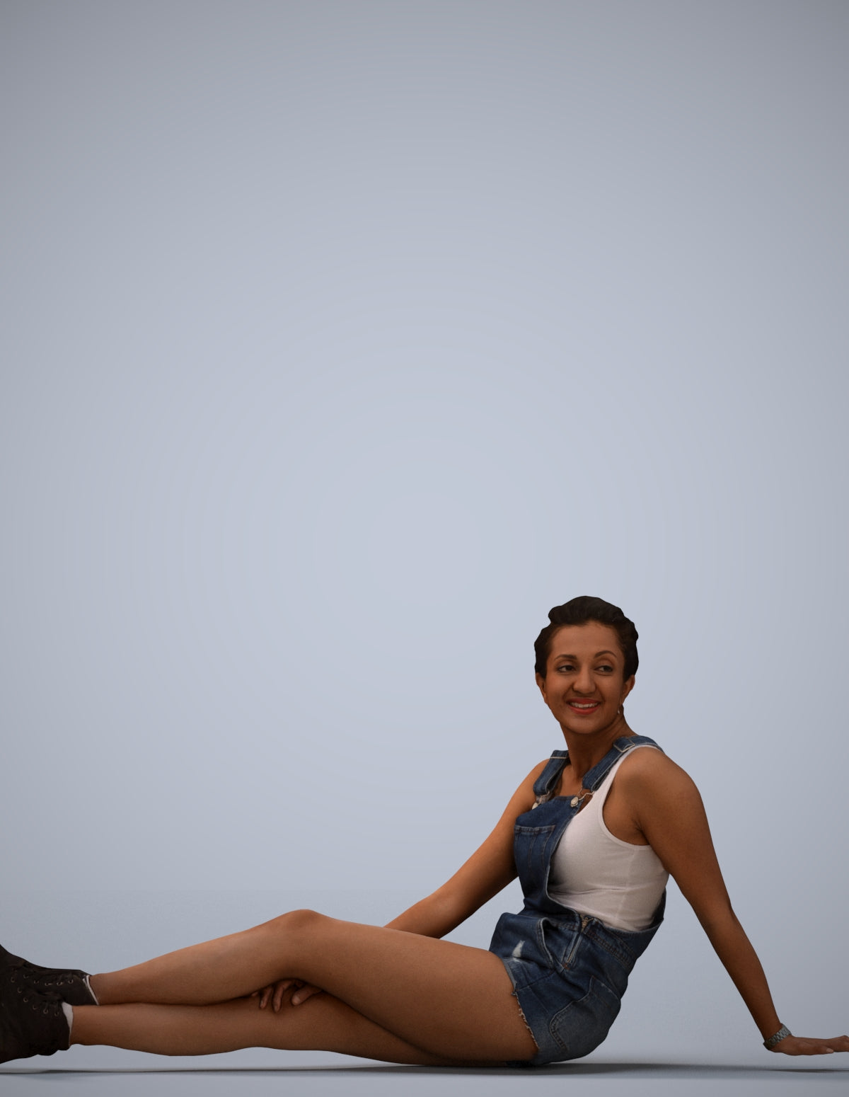 realistic 3D people woman casual sitting, render-ready for V-Ray and Corona, FBX OBJ