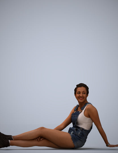realistic 3D people woman casual sitting, render-ready for V-Ray and Corona, FBX OBJ