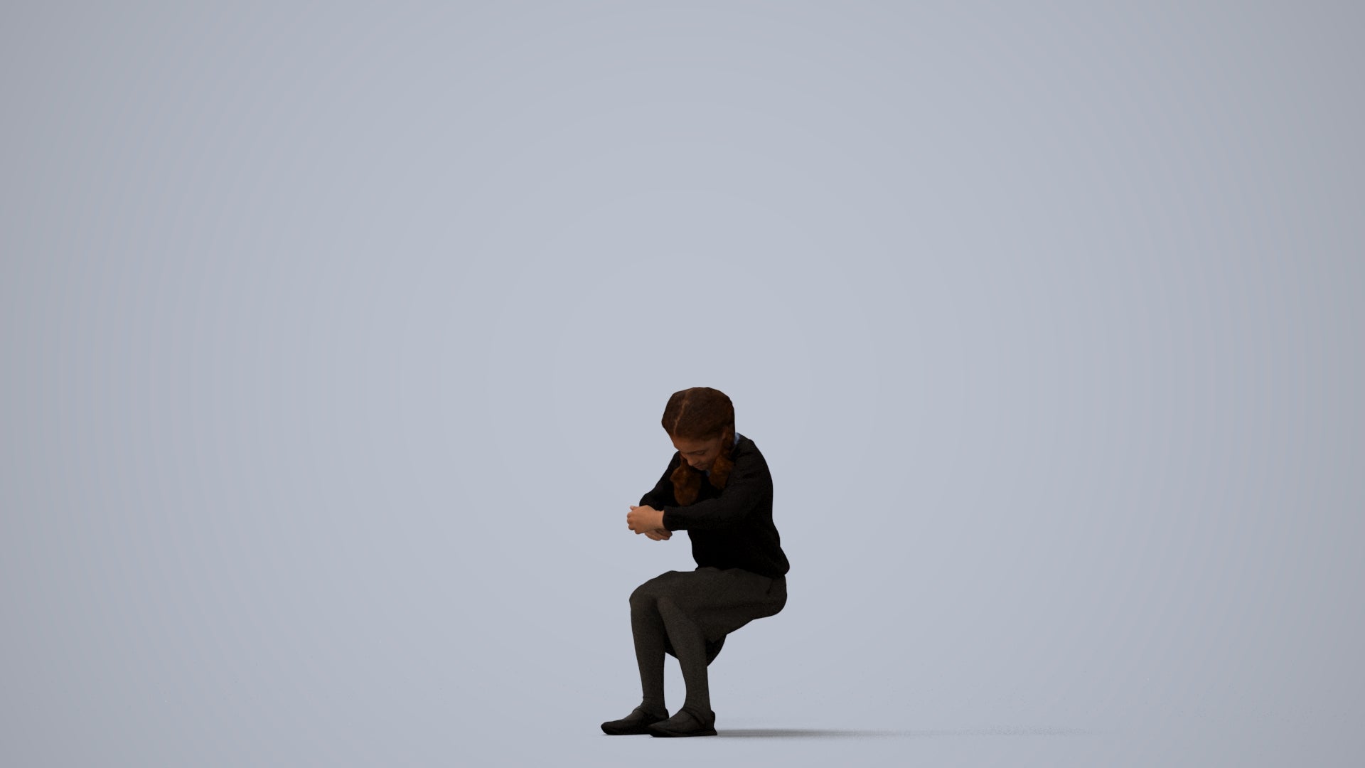 realistic 3D woman kids, scanned archviz people for Blender and 3ds Max, three-quarter view render