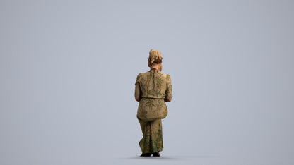 realistic 3D woman casual standing, scanned archviz people for Blender and 3ds Max, front view render