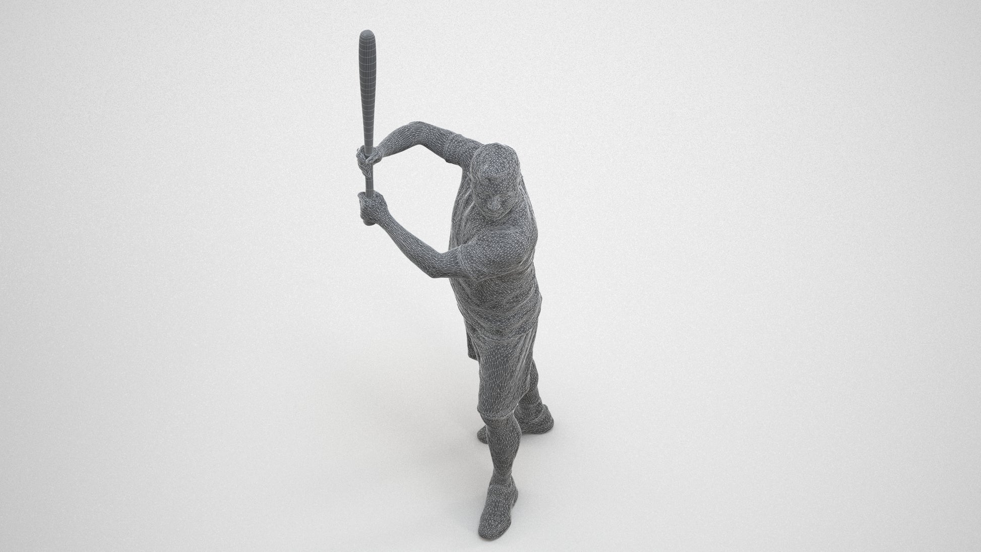 3D scanned man sport, photorealistic archviz people for Enscape and SketchUp, wireframe three-quarter view