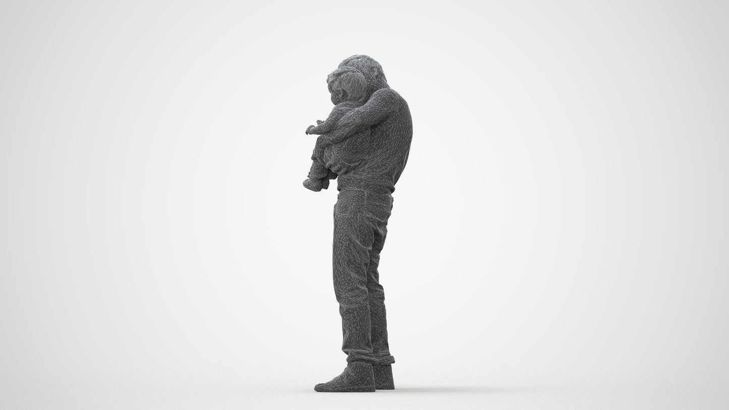 photogrammetry 3D boy casual kids, realistic human model archviz FBX, square thumbnail