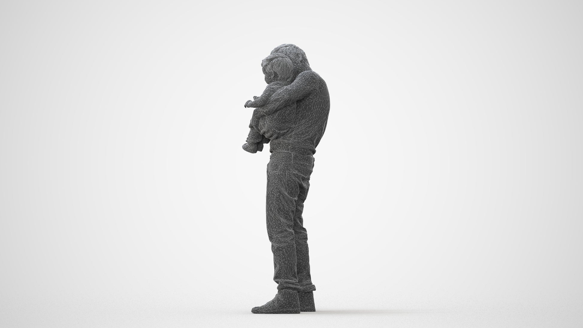 photogrammetry 3D boy casual kids, realistic human model archviz FBX, square thumbnail