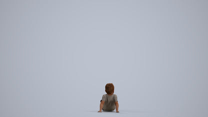 photogrammetry 3D boy casual kids, realistic human model archviz FBX, front view render