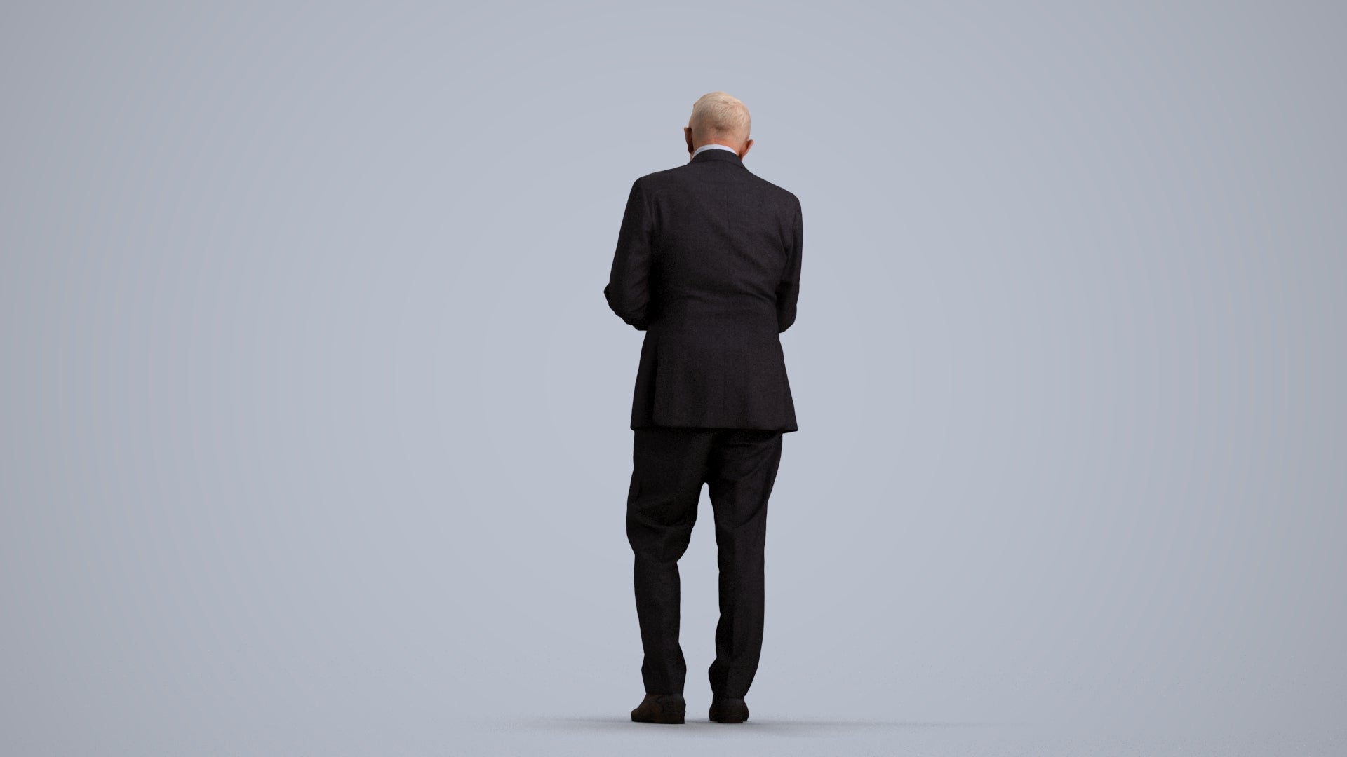 3D scanned senior man business, photorealistic archviz people for Enscape and SketchUp, front view render