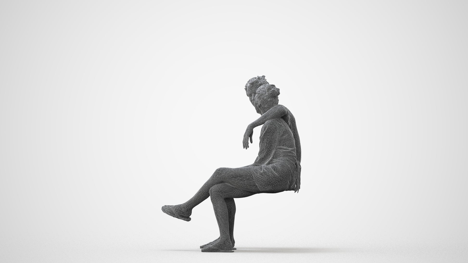 3D human model woman casual couple, photogrammetry scanned person for archviz, square thumbnail