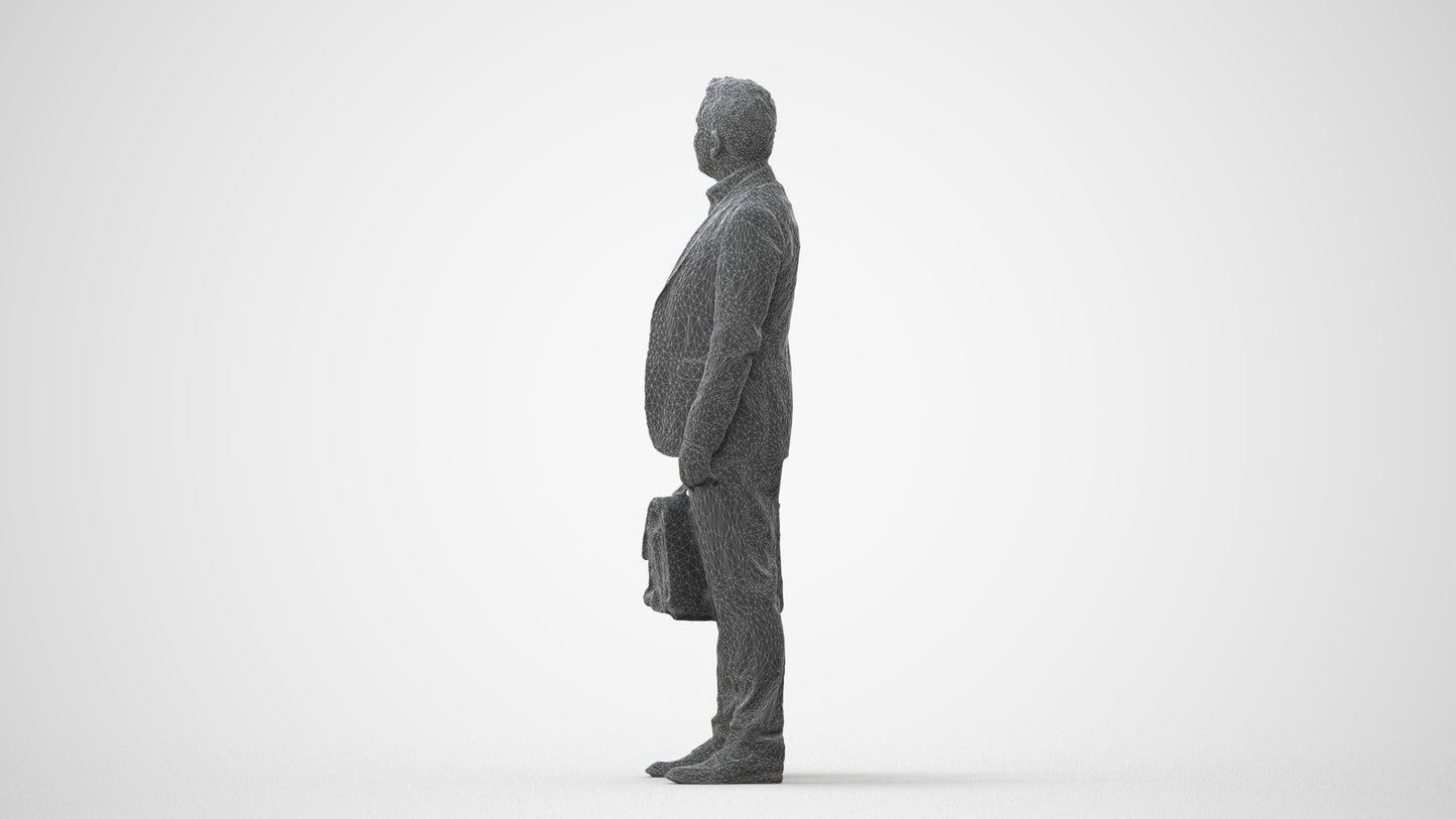realistic 3D human man business, archviz people FBX OBJ for Blender, square thumbnail