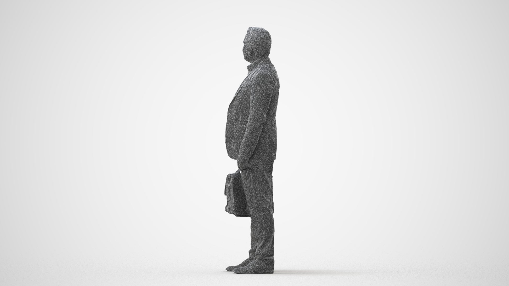 realistic 3D human man business, archviz people FBX OBJ for Blender, square thumbnail