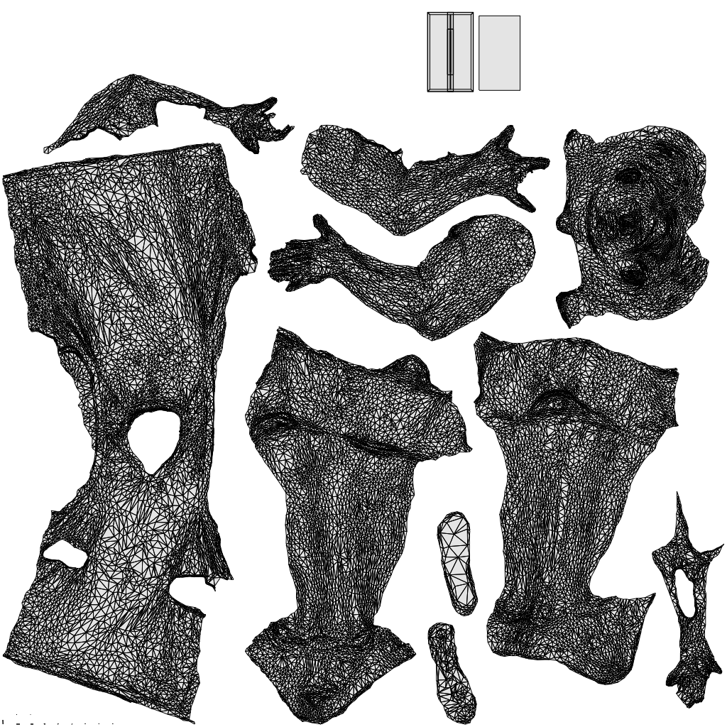 photogrammetry 3D man sport walking, realistic human model archviz FBX, wireframe top-down view
