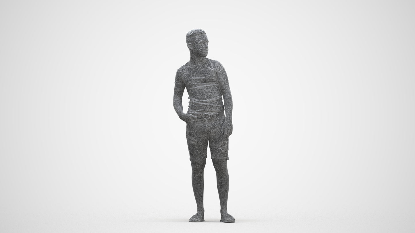 realistic 3D boy casual kids, scanned archviz people for Blender and 3ds Max, three-quarter front view render