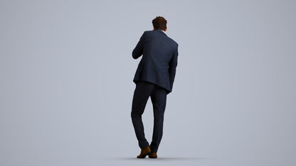realistic 3D human man business, archviz people FBX OBJ for Blender, front view render